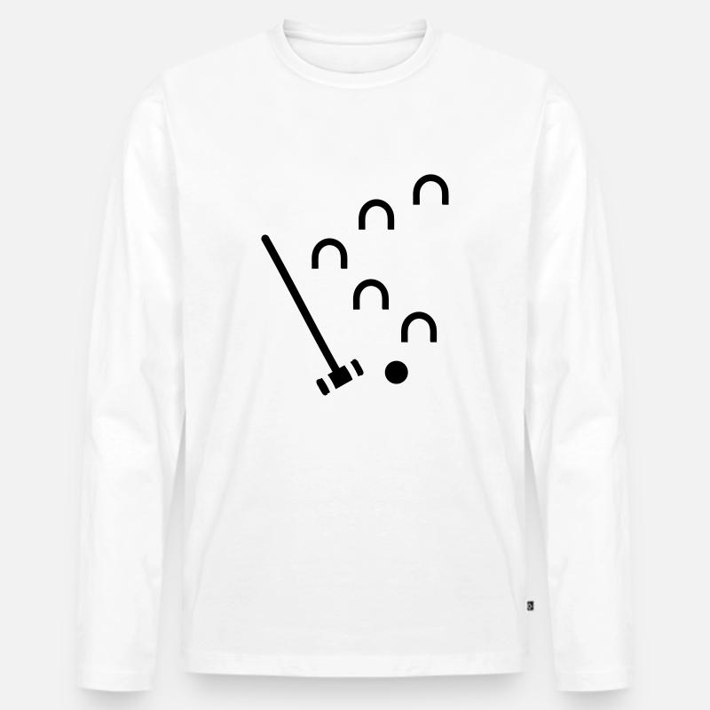 Krocket - Männer Premium Bio Langarmshirt - Weiß