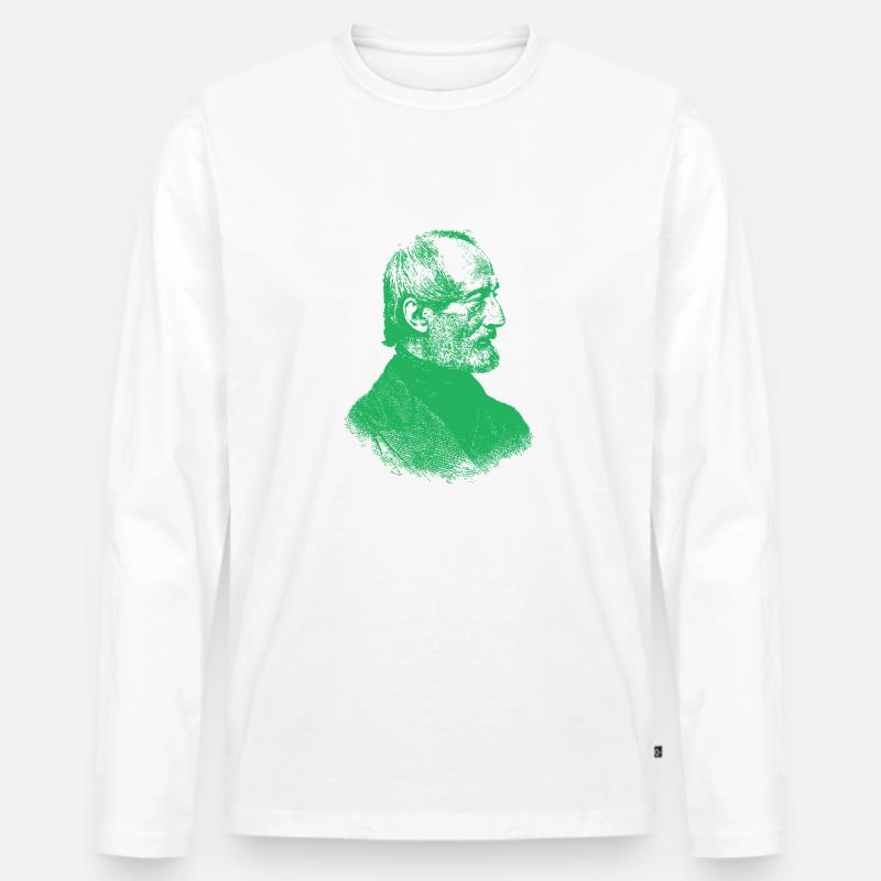 Giuseppe Mazzini - Männer Premium Bio Langarmshirt - Weiß
