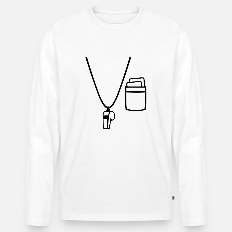 Schiedsrichter - Männer Premium Bio Langarmshirt - Weiß