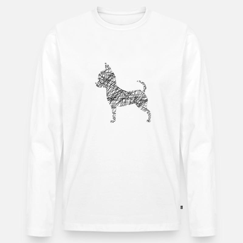 Hund Hunde Hündchen Sticker - Männer Premium Bio Langarmshirt - Weiß