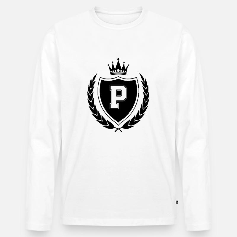 wappen P Krone - Männer Premium Bio Langarmshirt - Weiß