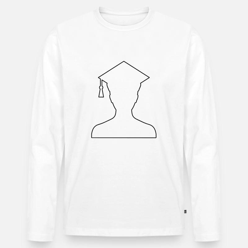 Student - Männer Premium Bio Langarmshirt - Weiß