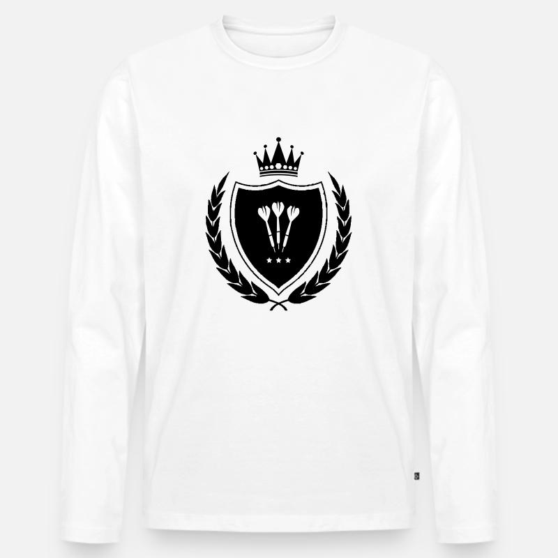 Wappen Dart - Männer Premium Bio Langarmshirt - Weiß