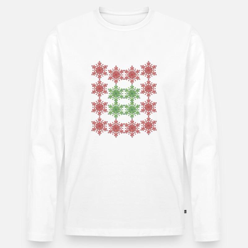 Stelle Rosse - Maglia a manica lunga ecologica premium da uomo - bianco