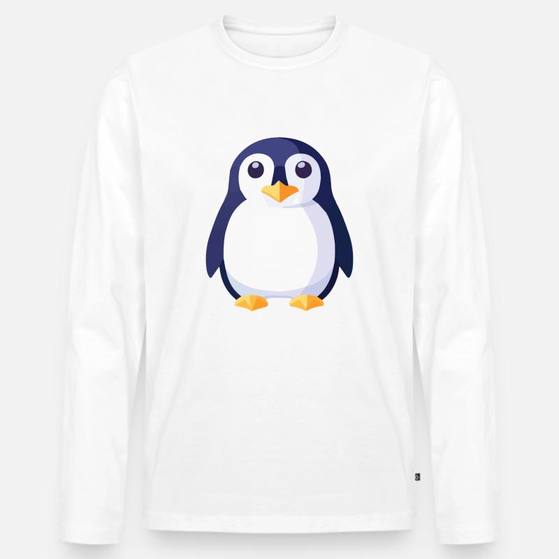 Pinguine schwarz weis - Männer Premium Bio Langarmshirt - Weiß