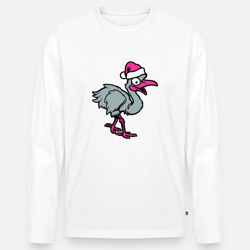 strauß comic weihnachten - Männer Premium Bio Langarmshirt - Weiß