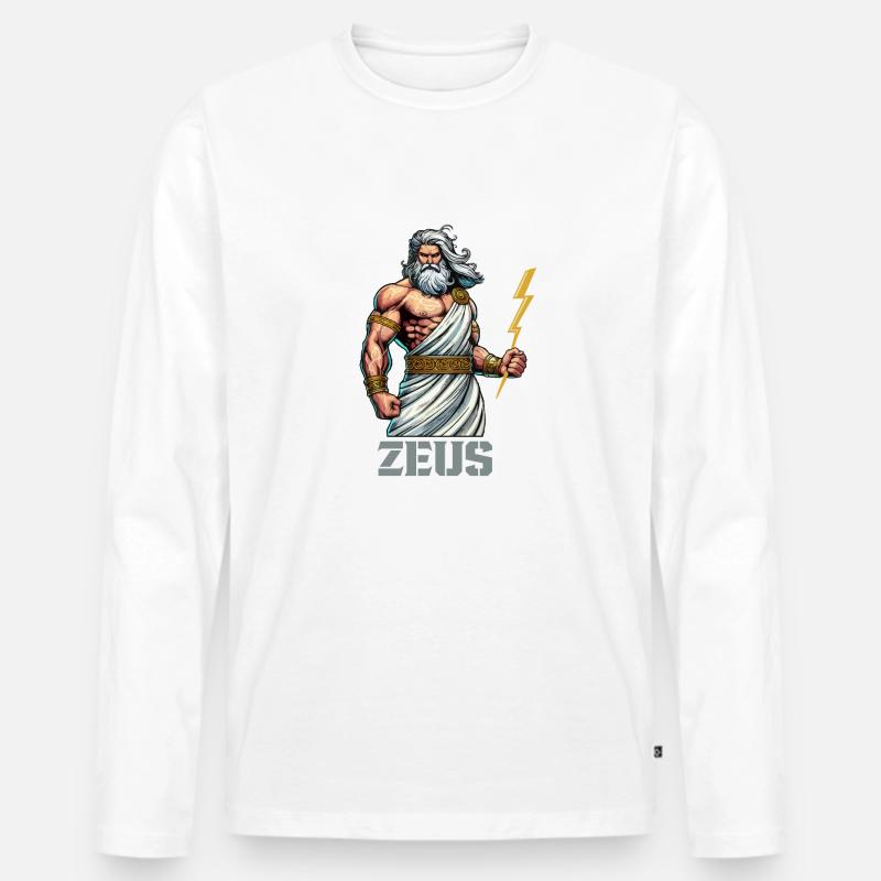 zeus - Männer Premium Bio Langarmshirt - Weiß