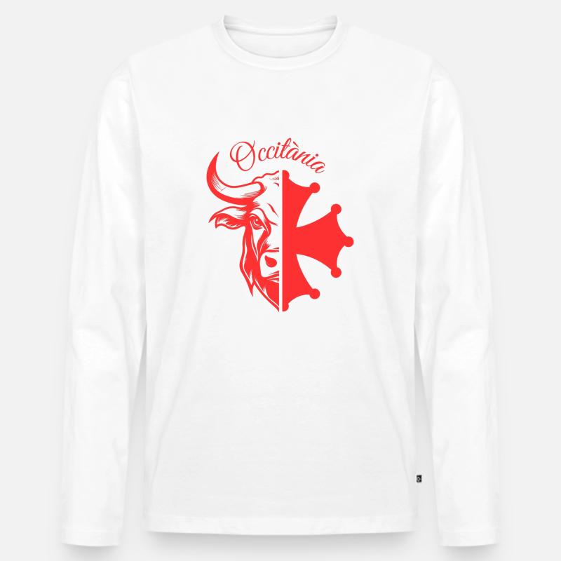 OCCITÀNIA STIER - Männer Premium Bio Langarmshirt - Weiß