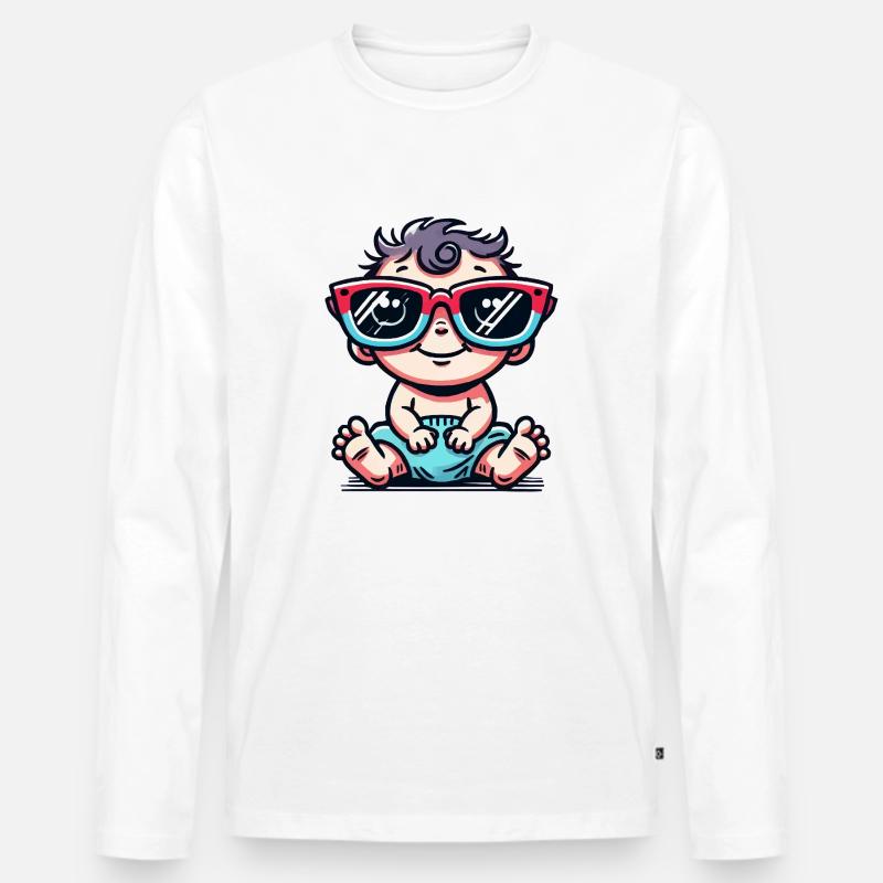 baby comic - Männer Premium Bio Langarmshirt - Weiß