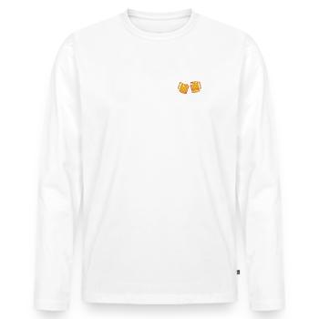 J'aime quand ma femme va me chercher une bière - T-shirt manches longues Premium bio Homme - blanc - Devant - Nico (187cm)