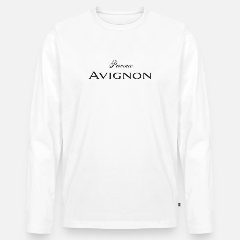 Avignon - Männer Premium Bio Langarmshirt - Weiß