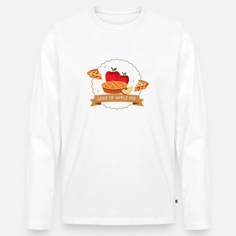 Apfelkuchen leckeres Dessert - Männer Premium Bio Langarmshirt - Weiß