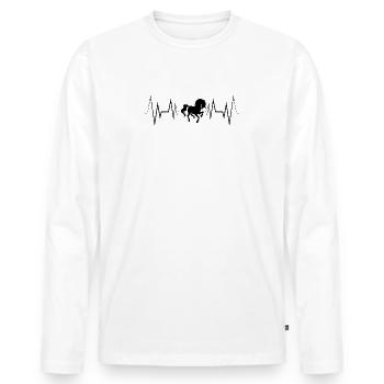 Herzschlag Einhorn Silhouette - Männer Premium Bio Langarmshirt - Weiß - Vorne - Nico (187cm)