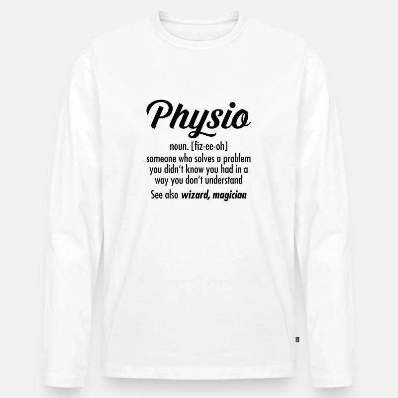 Physio Definition - Männer Premium Bio Langarmshirt - Weiß