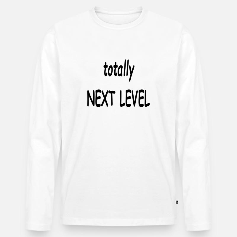 totally next level - Männer Premium Bio Langarmshirt - Weiß
