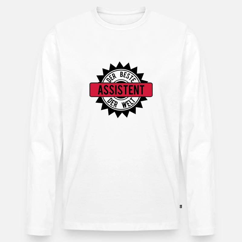 der beste assistent 2c - Männer Premium Bio Langarmshirt - Weiß
