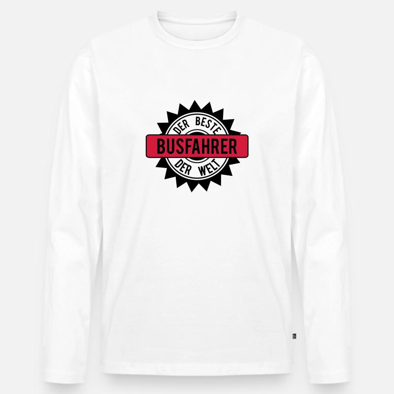 der beste busfahrer 2c - Männer Premium Bio Langarmshirt - Weiß