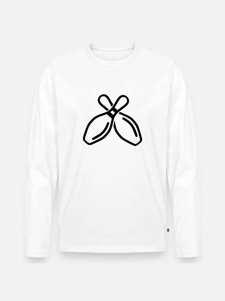 bowling - Men's Premium Organic Long Sleeve Shirt - white