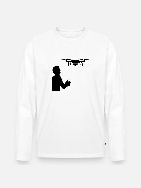 drone - Men's Premium Organic Long Sleeve Shirt - white