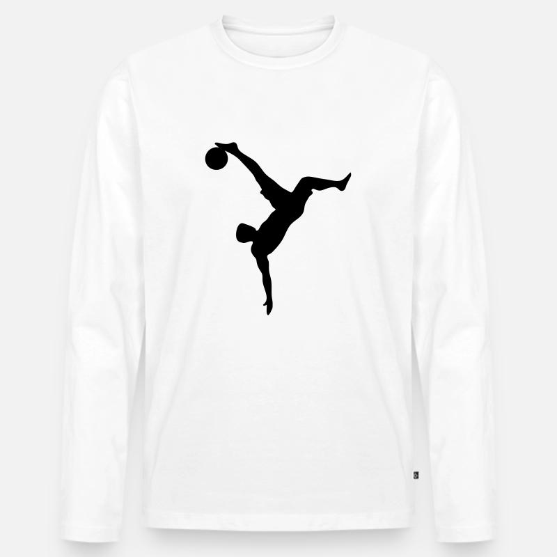Fussball Fallrückzieher - Männer Premium Bio Langarmshirt - Weiß
