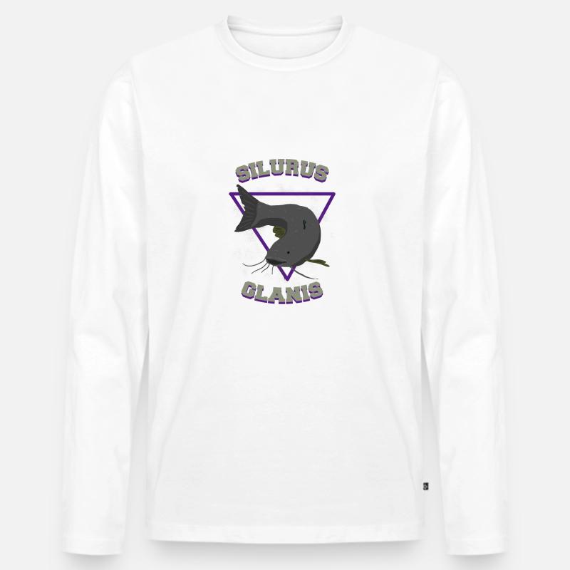 Latein Wels Angler Geschenk - Männer Premium Bio Langarmshirt - Weiß