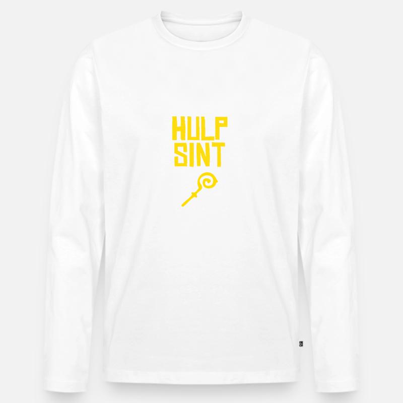 Hulp Sint Sinterklaas - Männer Premium Bio Langarmshirt - Weiß