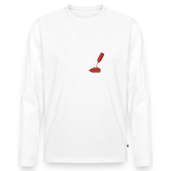 Ketchup gift for Ketchup Lover - Men's Premium Organic Long Sleeve Shirt - white - Front - Nico (187cm)