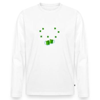 Ok aber erster grüner Bier-Klee-Tag St. Patricks - Männer Premium Bio Langarmshirt - Weiß - Vorne - Nico (187cm)