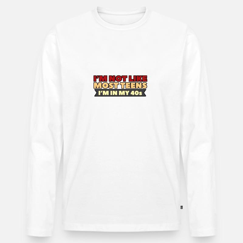JUST GET OVER IT - Männer Premium Bio Langarmshirt - Weiß