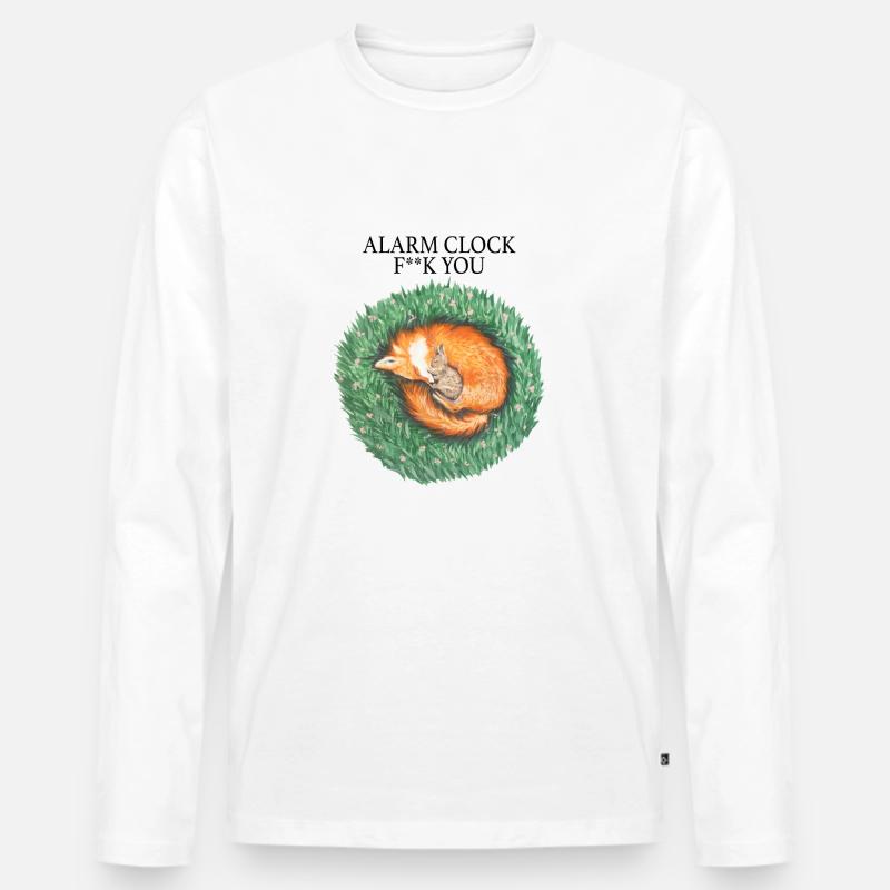 Fuchs und Hase schlafen friedlich - Männer Premium Bio Langarmshirt - Weiß