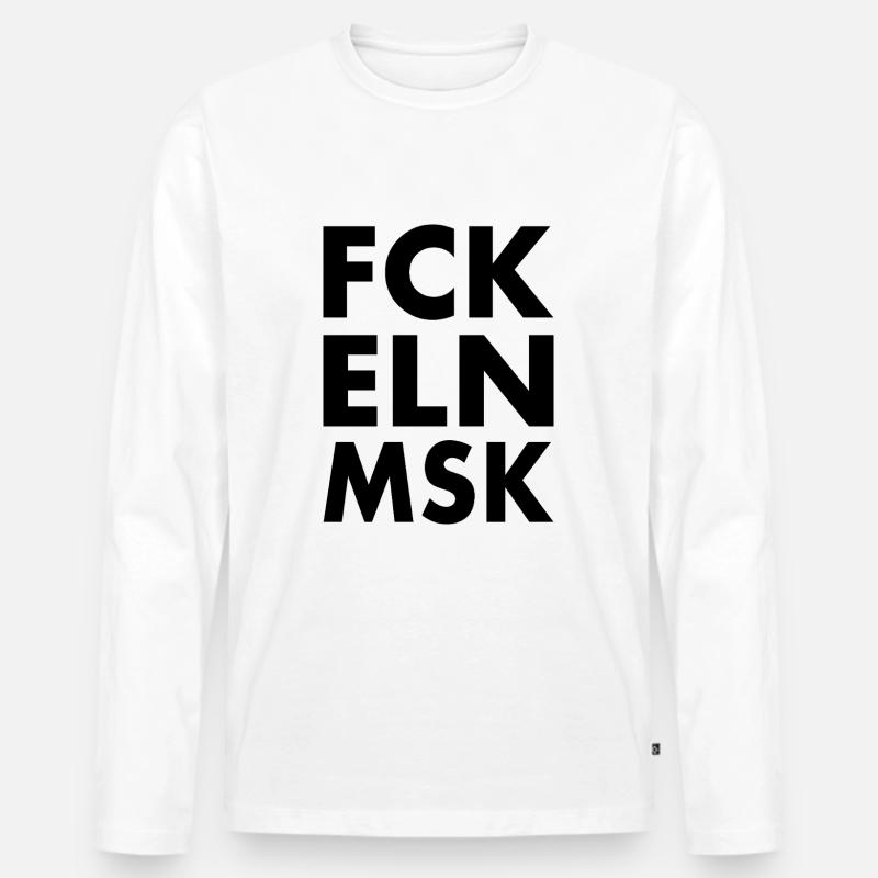 Fck eln msk - Männer Premium Bio Langarmshirt - Weiß