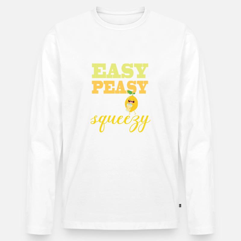 Easy Peasy Lemon Squeezy - Männer Premium Bio Langarmshirt - Weiß