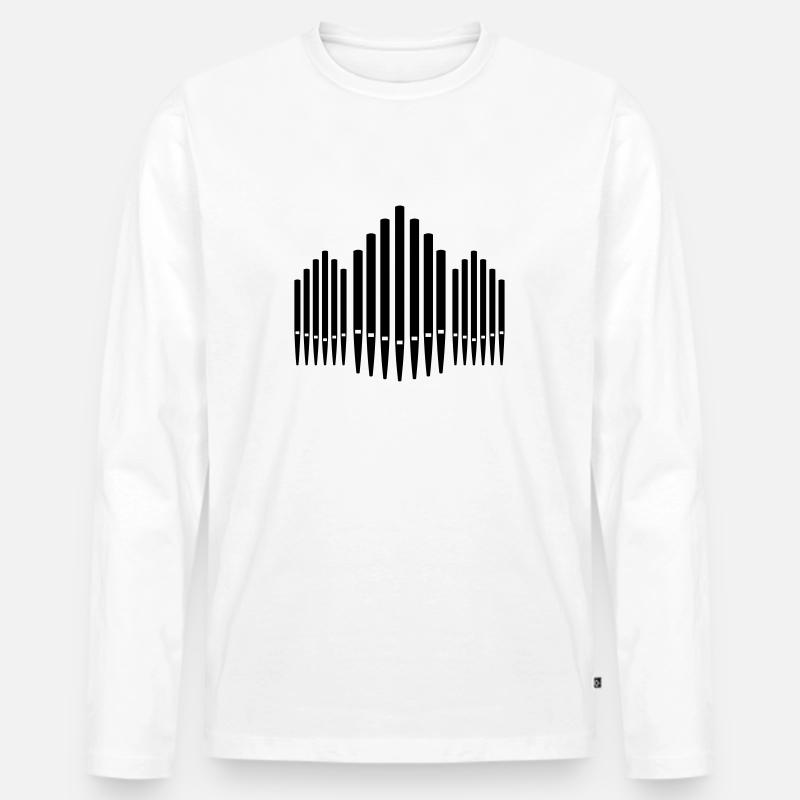 Orgel - Männer Premium Bio Langarmshirt - Weiß