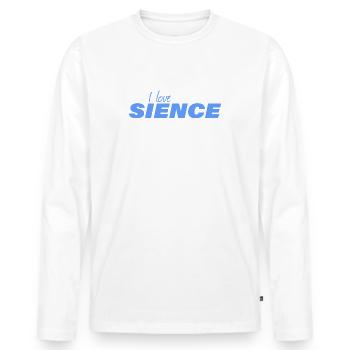 I LOVE SCIENCE - Men's Premium Organic Long Sleeve Shirt - white - Front - Nico (187cm)