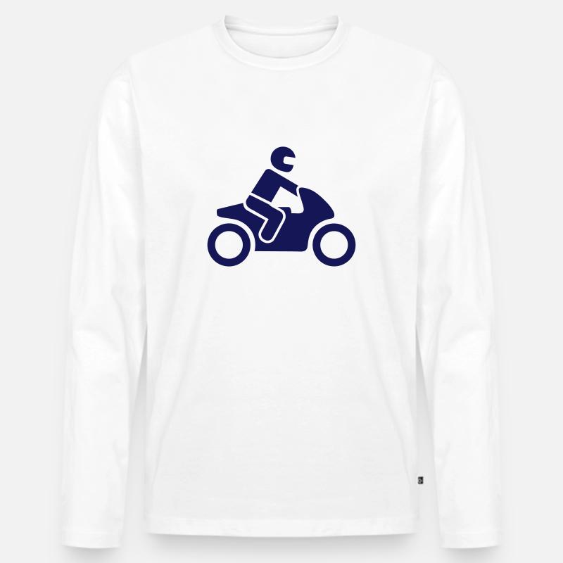 Motorrad - Männer Premium Bio Langarmshirt - Weiß