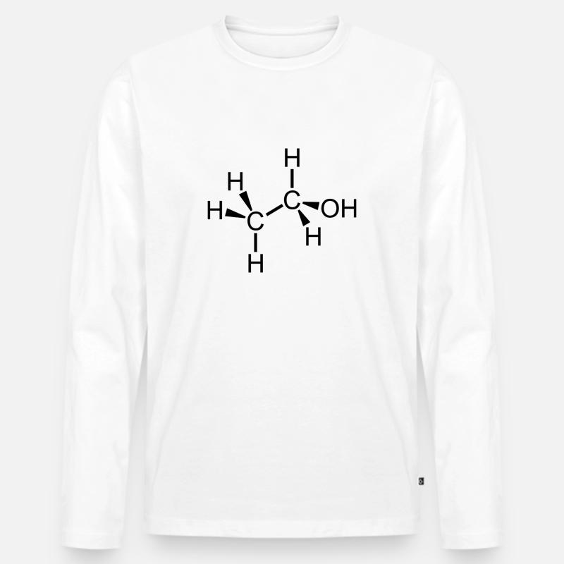 Alkohol - Männer Premium Bio Langarmshirt - Weiß