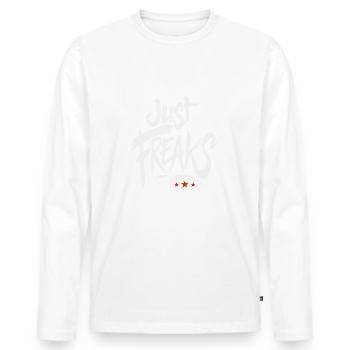 Just Freaks Graffiti Tag blanc - Just Freaks ® - T-shirt manches longues Premium bio Homme - blanc - Devant - Nico (187cm)