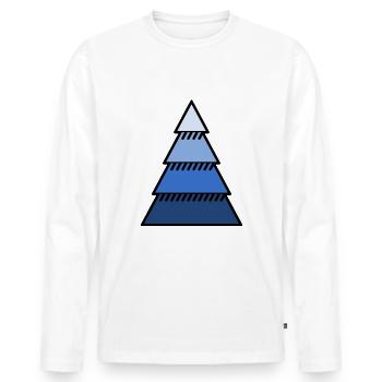 sapin bleu adapté à Noël - T-shirt manches longues Premium bio Homme - blanc - Devant - Nico (187cm)