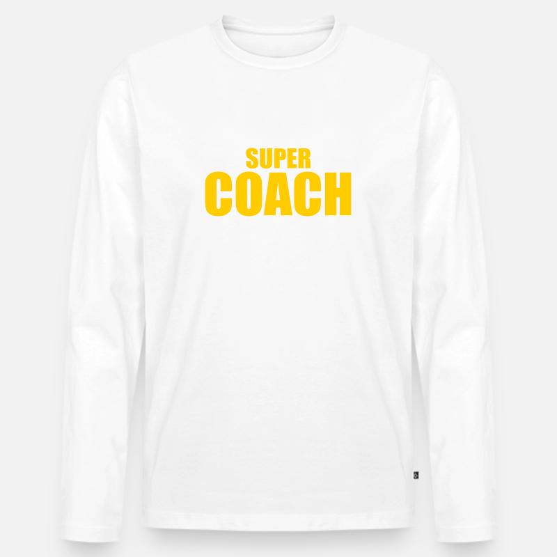 Coach - Männer Premium Bio Langarmshirt - Weiß
