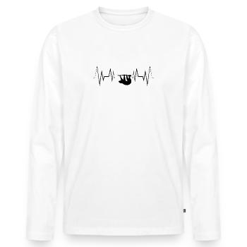 Heartbeat Sloth Silhouette - T-shirt manches longues Premium bio Homme - blanc - Devant - Nico (187cm)