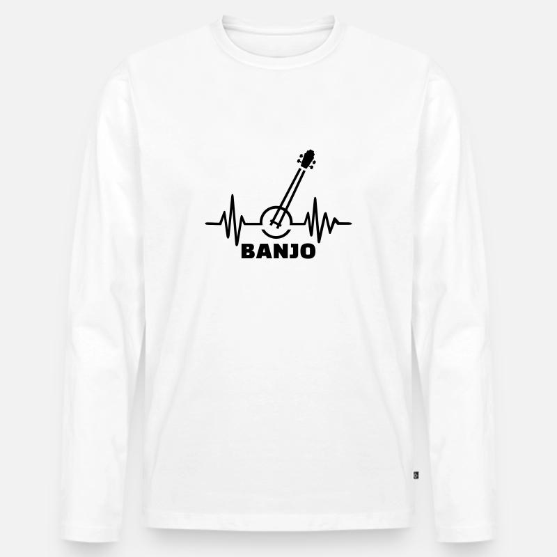 Banjo - Männer Premium Bio Langarmshirt - Weiß
