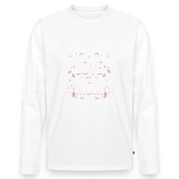 Design mignon - J’aime ma mère - T-shirt manches longues Premium bio Homme - blanc - Devant - Nico (187cm)