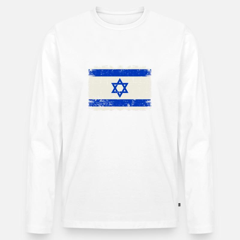 Israel - Männer Premium Bio Langarmshirt - Weiß