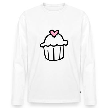 Muffin Illustration - Men's Premium Organic Long Sleeve Shirt - white - Front - Nico (187cm)