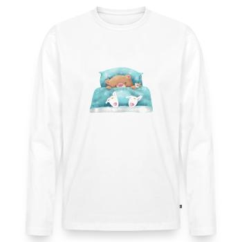 Teddy Bear est en train de dormir - T-shirt manches longues Premium bio Homme - blanc - Devant - Nico (187cm)