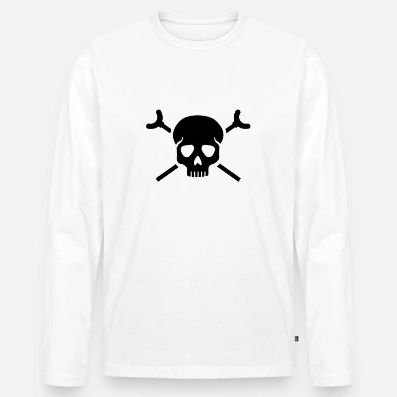 Shuffleboard - Männer Premium Bio Langarmshirt - Weiß