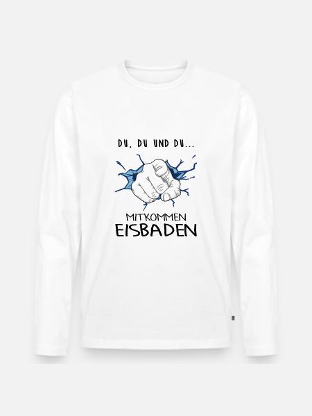 Eisbaden Winterbader-Motivation Eisbader - Männer Premium Bio Langarmshirt - Weiß
