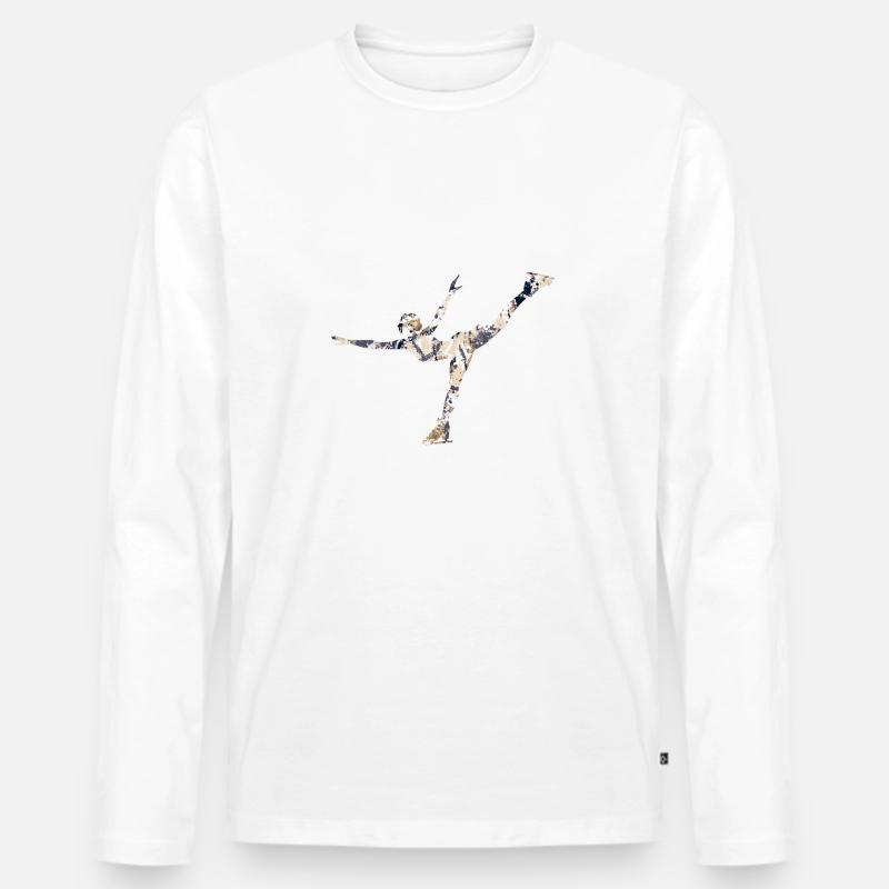 Eiskunstlauf - Männer Premium Bio Langarmshirt - Weiß