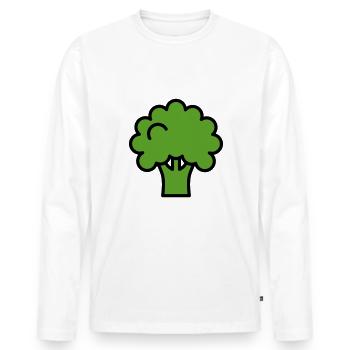 Brocoli - T-shirt manches longues Premium bio Homme - blanc - Devant - Nico (187cm)