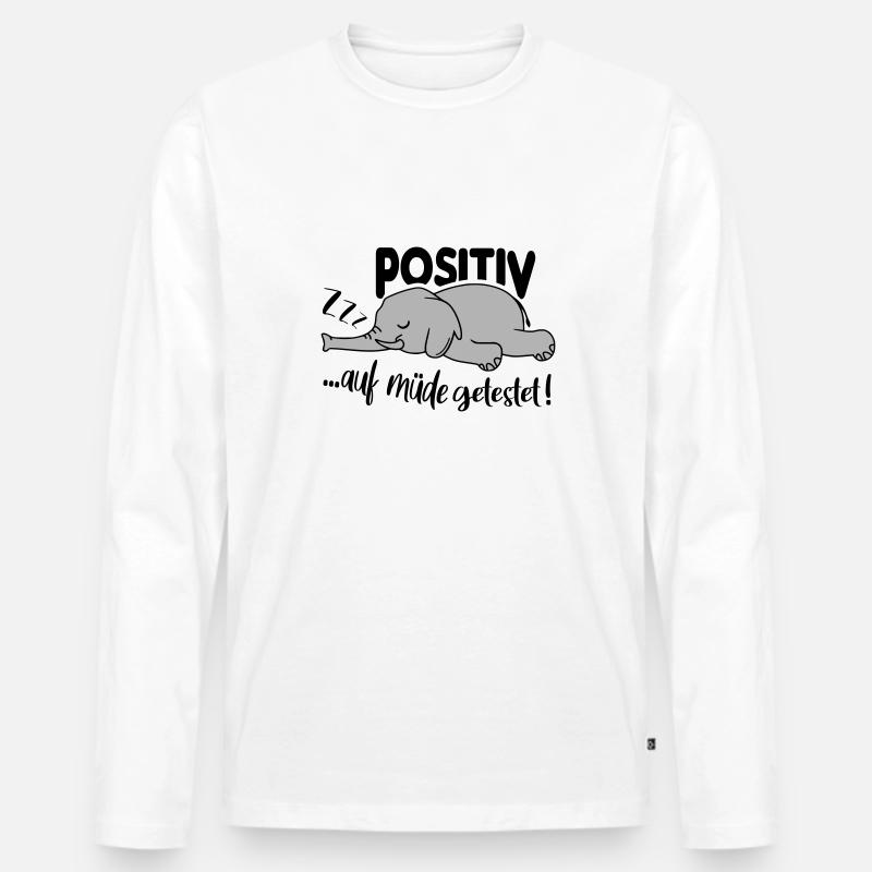 Positiv auf müde getestet Schnelltest - Männer Premium Bio Langarmshirt - Weiß